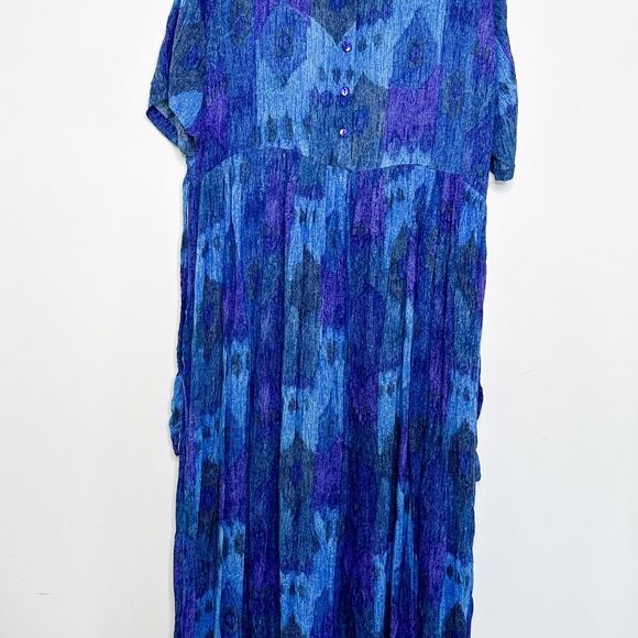 Vintage 90s Full Length Summer Dress with Short Sleeves - Picture 4 of 7